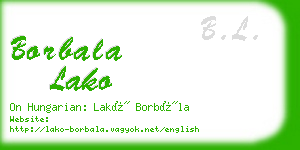 borbala lako business card